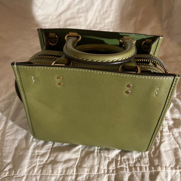 Coach Green Leather Handbag- rogue 17… - Picture 1 of 7